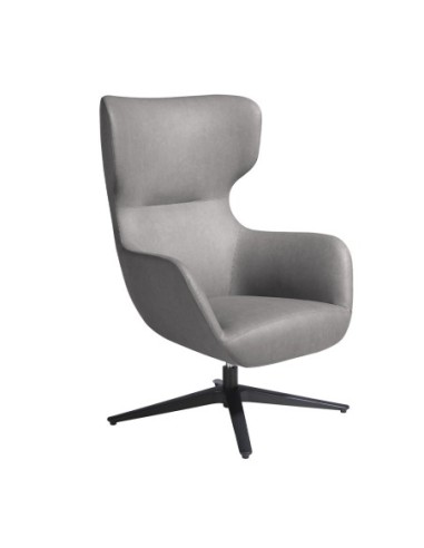 Sillón giratorio polipiel gris oscuro