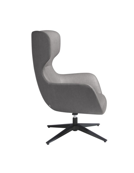 Sillón giratorio polipiel gris oscuro