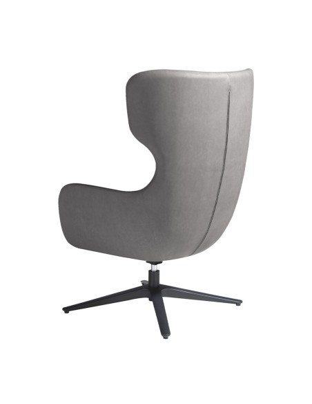 Sillón giratorio polipiel gris oscuro