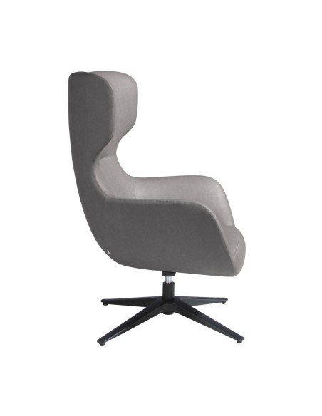 Sillón giratorio polipiel gris oscuro