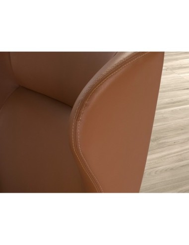 Sillón giratorio polipiel marrón