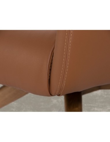 Sillón giratorio polipiel marrón