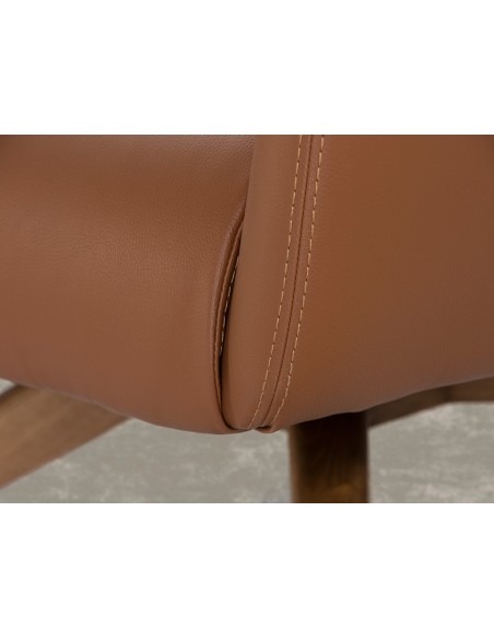 Sillón giratorio polipiel marrón