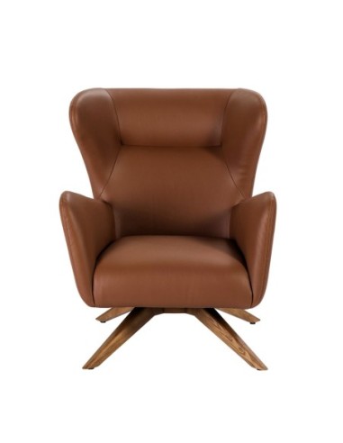 Sillón giratorio polipiel marrón