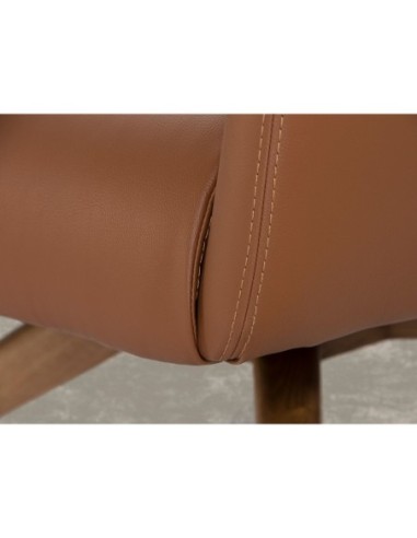 Sillón giratorio polipiel marrón