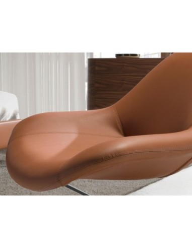 Sillón giratorio polipiel marrón