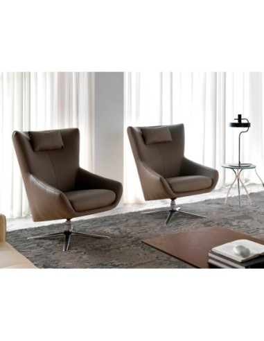 Sillón giratorio polipiel visón