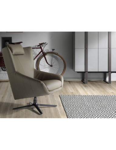 Sillón giratorio polipiel visón