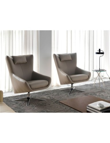 Sillón giratorio polipiel visón