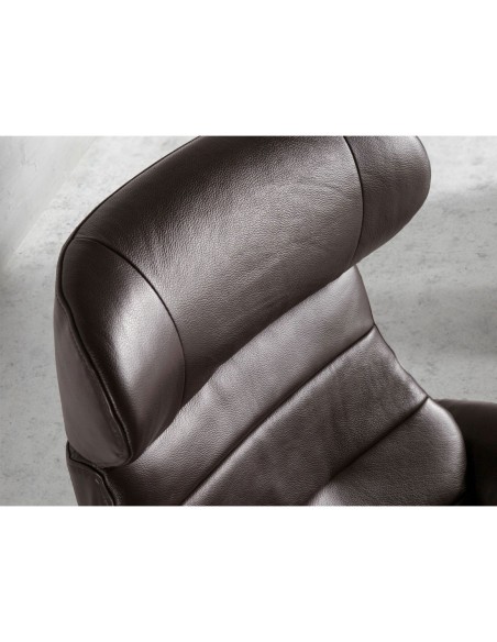 Sillón giratorio reclinable piel marrón chocolate