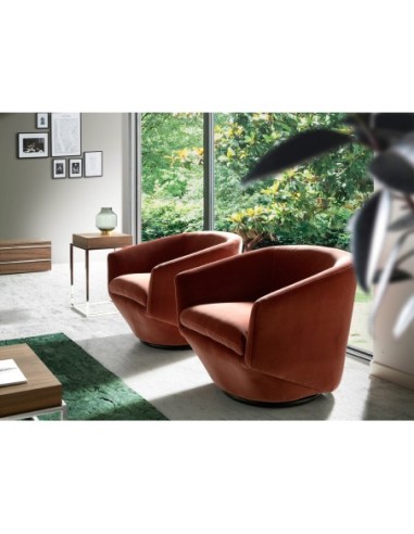 Sillón giratorio terciopelo melocoton