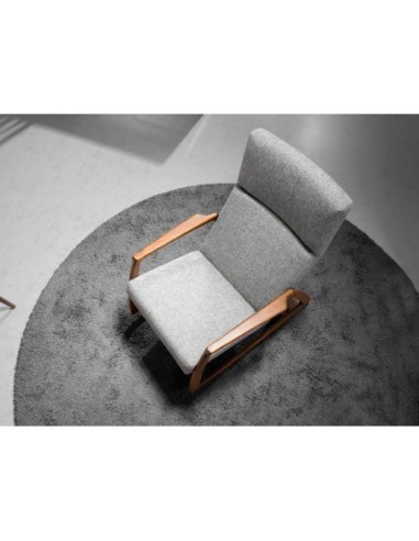 Sillón mecedora tela gris