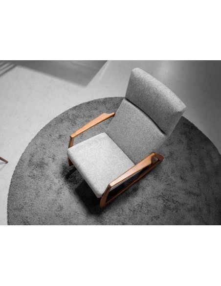 Sillón mecedora tela gris