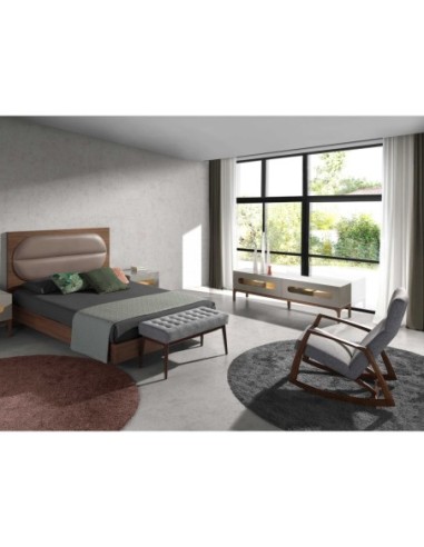 Sillón mecedora tela gris