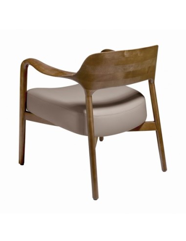 Sillón nogal y polipiel visón