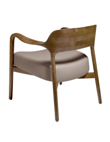 Sillón nogal y polipiel visón