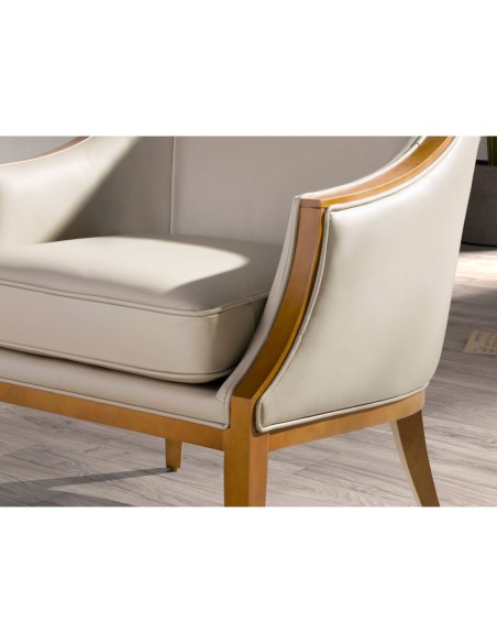 Sillón piel arena