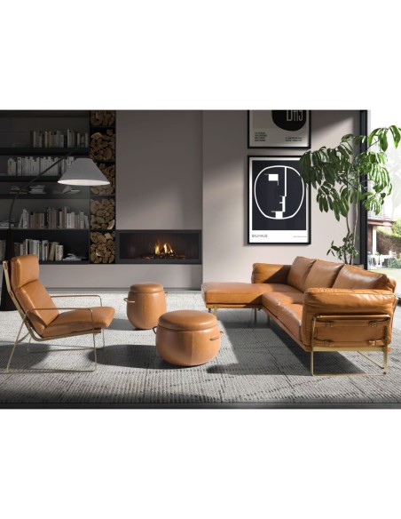 Sillón piel camel