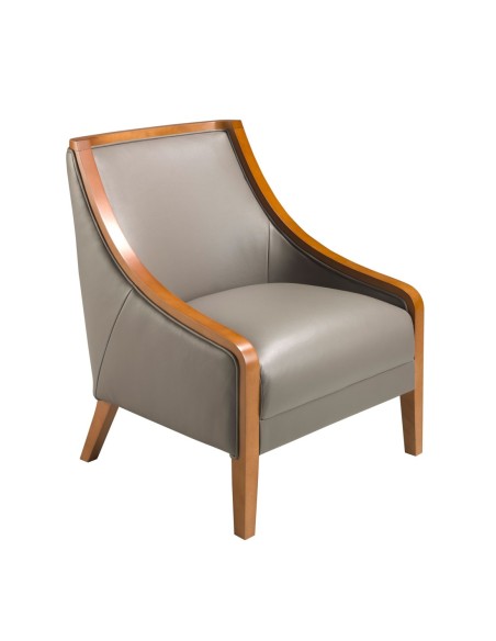 Sillón piel gris