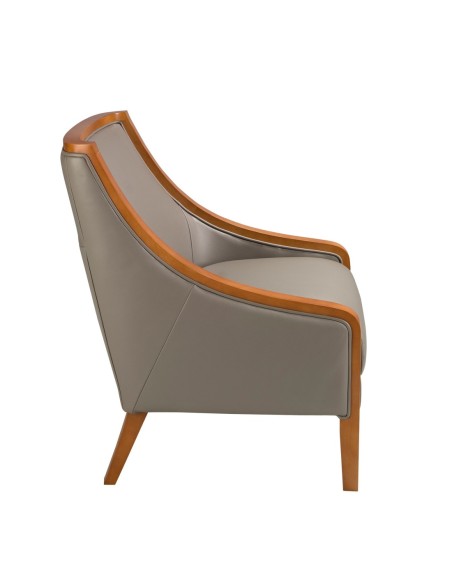 Sillón piel gris