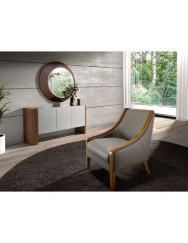 Sillón piel gris
