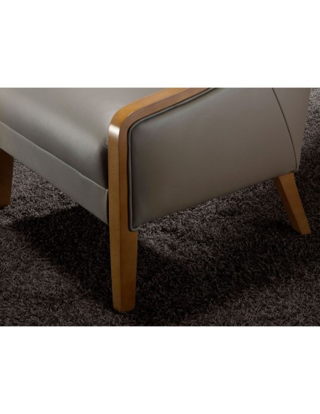 Sillón piel gris