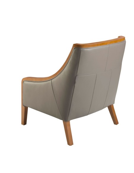 Sillón piel gris