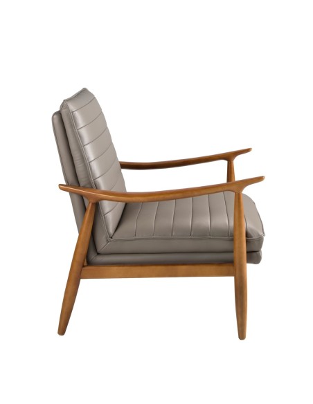 Sillón piel gris oscuro