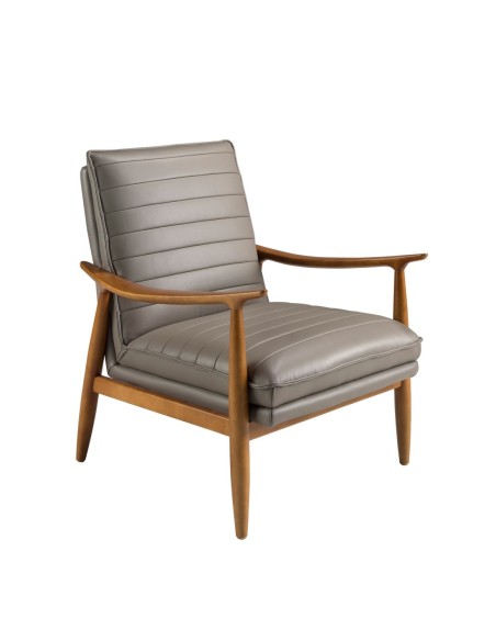 Sillón piel gris oscuro