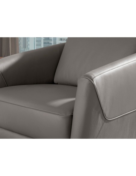 Sillón piel gris oscuro