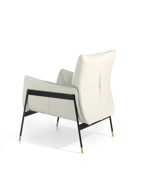 Sillón piel gris perla