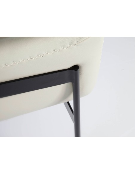 Sillón piel gris perla