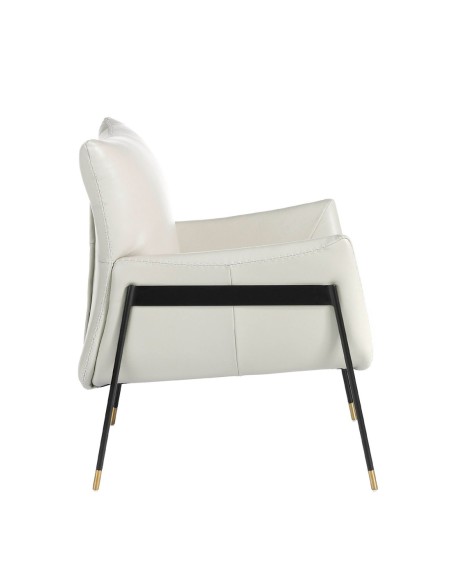Sillón piel gris perla
