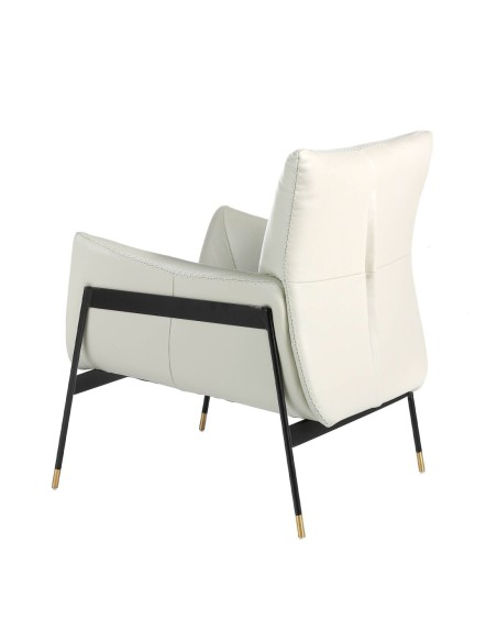 Sillón piel gris perla