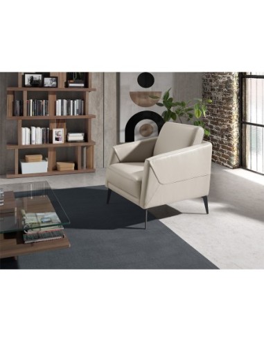 Sillón piel gris taupe