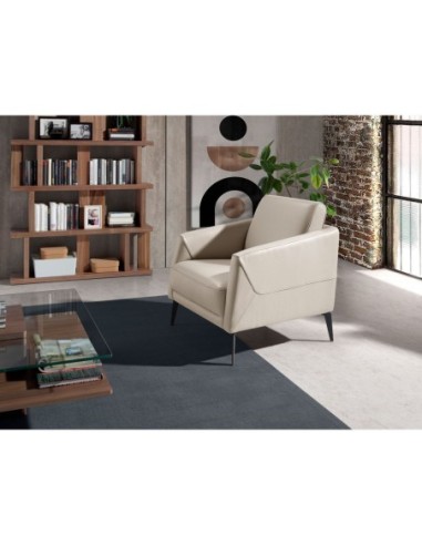Sillón piel gris taupe