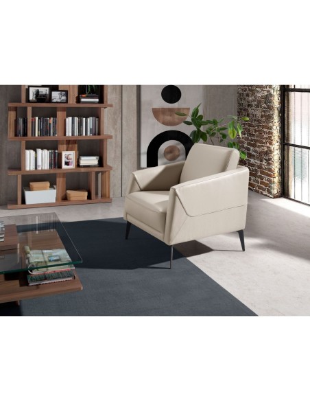 Sillón piel gris taupe