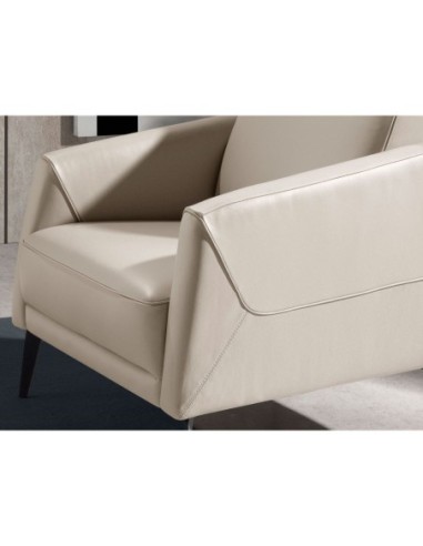 Sillón piel gris taupe
