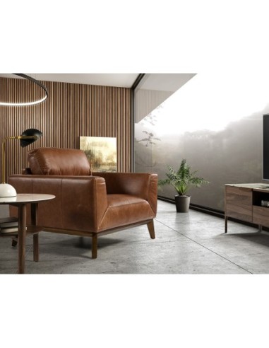 Sillón piel marrón