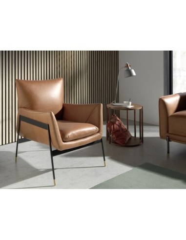 Sillón piel marrón