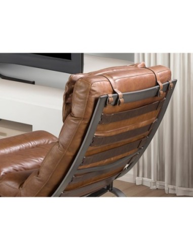 Sillón piel marrón oscuro