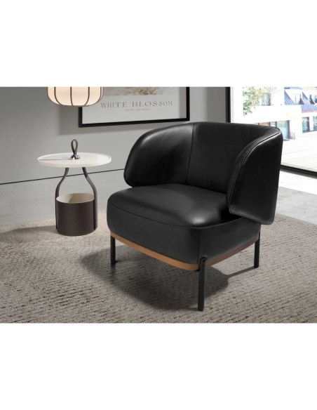 Sillón piel negro