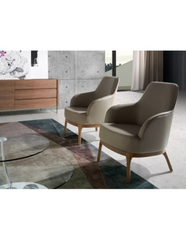 Sillón polipiel gris taupe