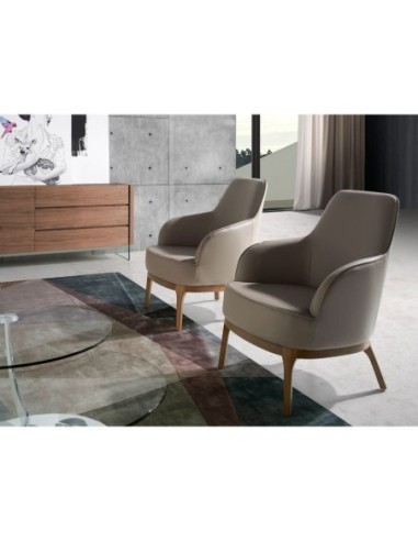 Sillón polipiel gris taupe