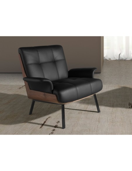 Sillón polipiel negro