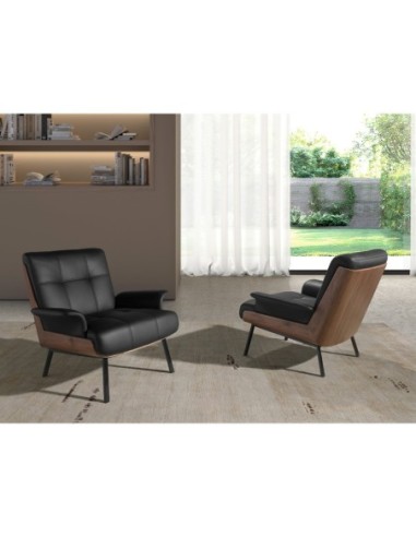 Sillón polipiel negro