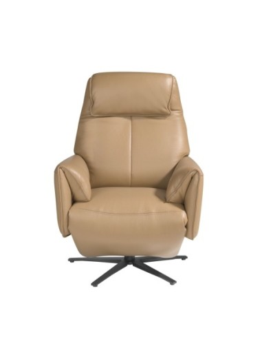 Sillón relax giratorio piel arena