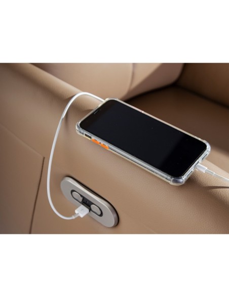 Sillón relax giratorio piel arena