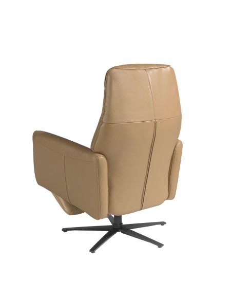Sillón relax giratorio piel arena