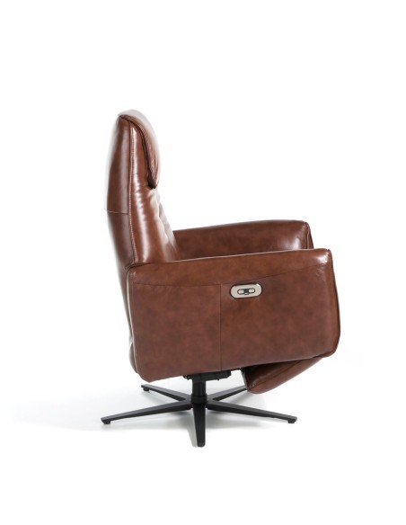 Sillón relax giratorio piel marrón chocolate